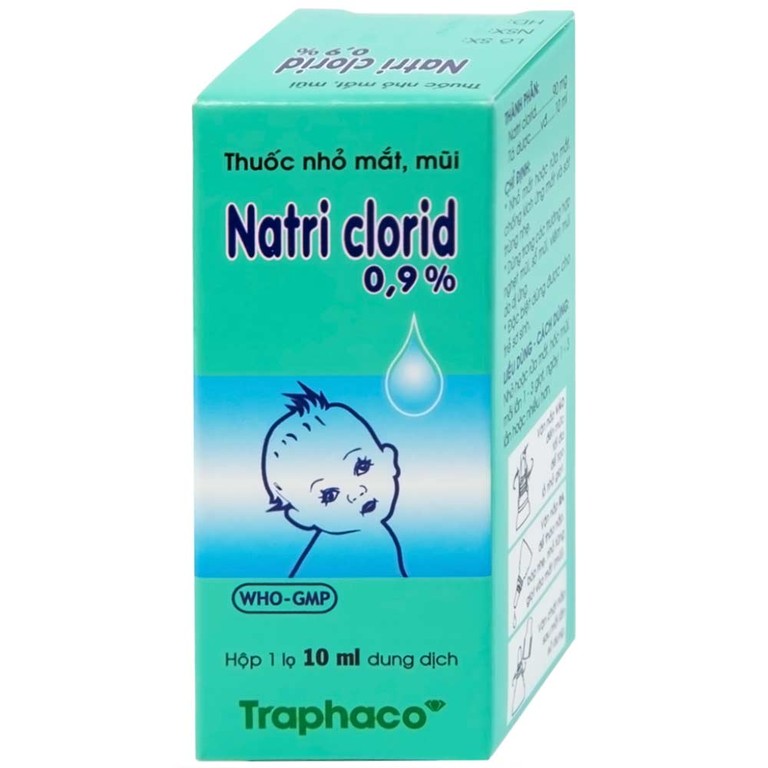 Thuốc nhỏ mắt, mũi Natri Clorid 0,9% Traphaco giảm nghẹt mũi, chảy mũi, viêm mũi dị ứng (10ml)