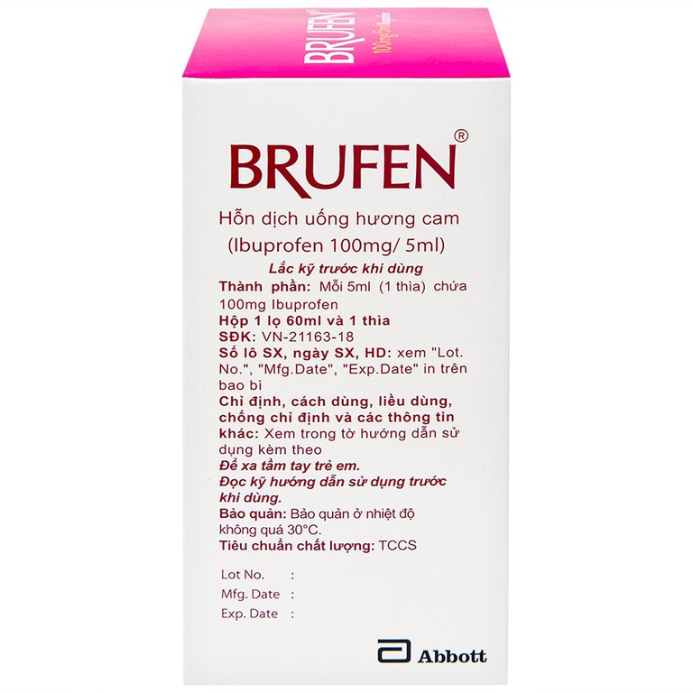 Hỗn dịch uống Brufen Abbott giảm đau, hạ sốt ở trẻ em (60ml)