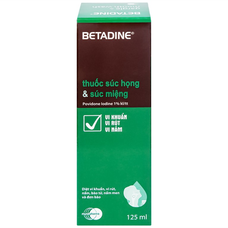 Thuốc súc họng, súc miệng Betadine Gargle and Mouthwash điều trị viêm và nhiễm khuẩn miệng, họng (125ml)