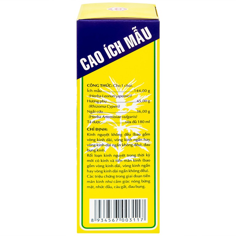 Thuốc Cao Ích Mẫu OPC điều trị kinh nguyệt không đều (180ml)