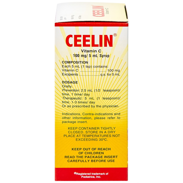 Siro Ceelin United bổ sung vitamin C, tăng cường sức đề kháng (120ml)