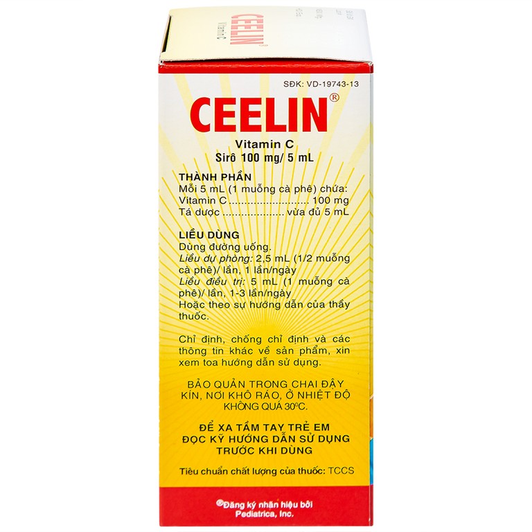 Siro Ceelin United bổ sung vitamin C, tăng cường sức đề kháng (120ml)