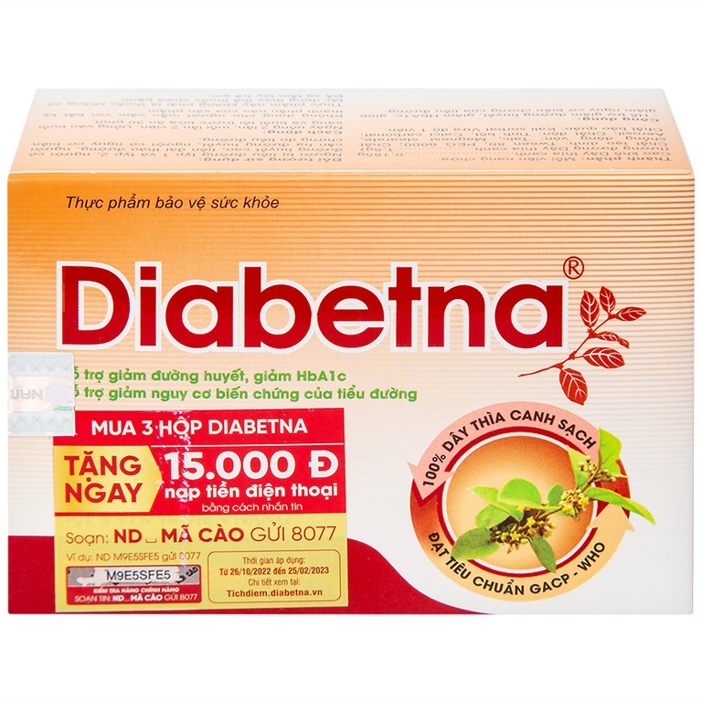 Viên uống Diabetna Nam Dược hỗ trợ giảm đường huyết, giảm HbA1c (4 vỉ x 10 viên)