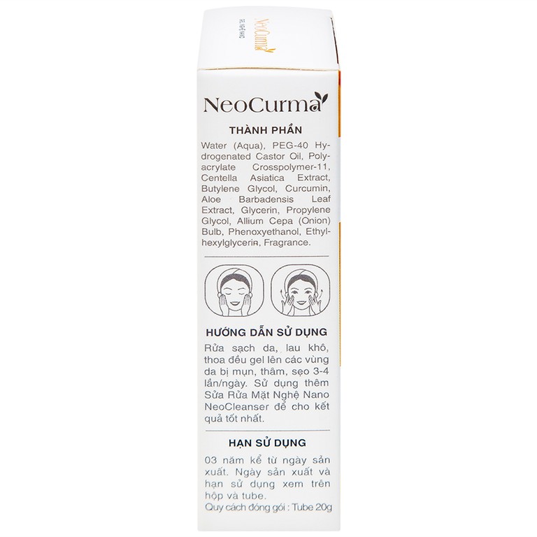 Gel Nghệ Nano NeoCurma ngừa mụn, ngừa sẹo, mờ vết thâm (20g)