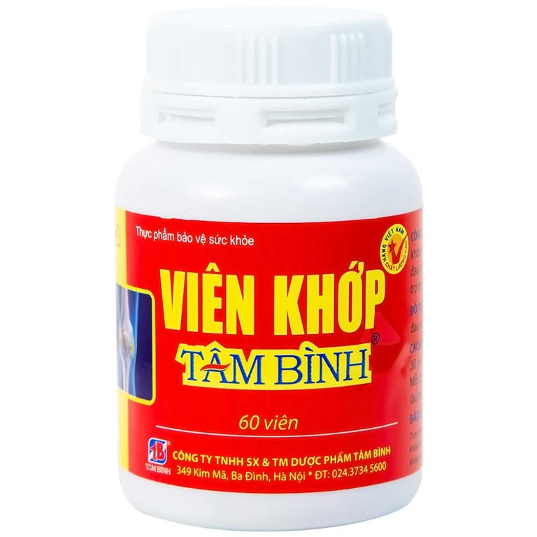 Viên khớp Tâm Bình hỗ trợ giảm các triệu chứng của thoái hóa khớp, viêm khớp (60 viên)