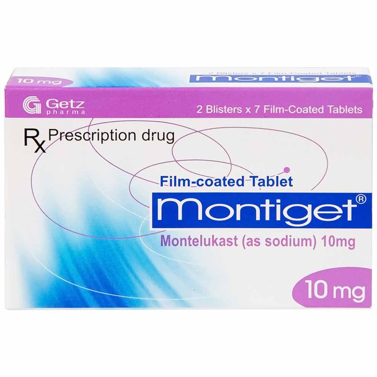 Viên nén Montiget 10mg Getz phòng và điều trị suyễn mạn tính (2 vỉ x 7 viên)