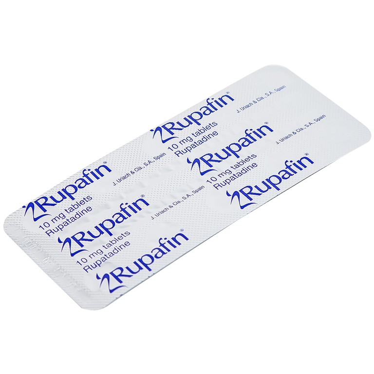 Thuốc Rupafin 10mg Hyphens điều trị viêm mũi dị ứng, nổi mày đay (1 vỉ x 10 viên)