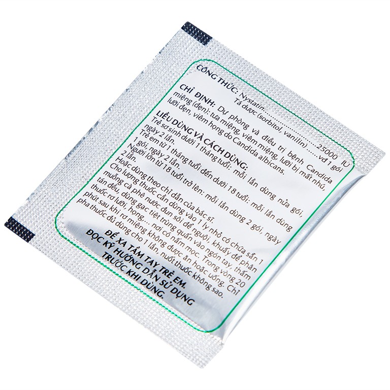 Thuốc rơ miệng Nyst 25.000IU OPC dự phòng và điều trị bệnh Candida miệng (10 gói)