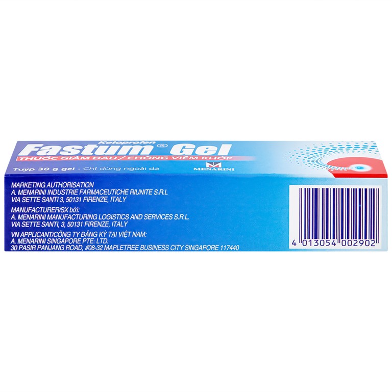 Gel Fastum Menarini giảm đau và kháng viêm cơ xương khớp (30g)