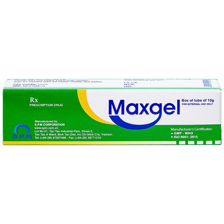 Kem bôi da Maxgel SPM điều trị viêm da, viêm trầy, hăm, nấm da (10g)
