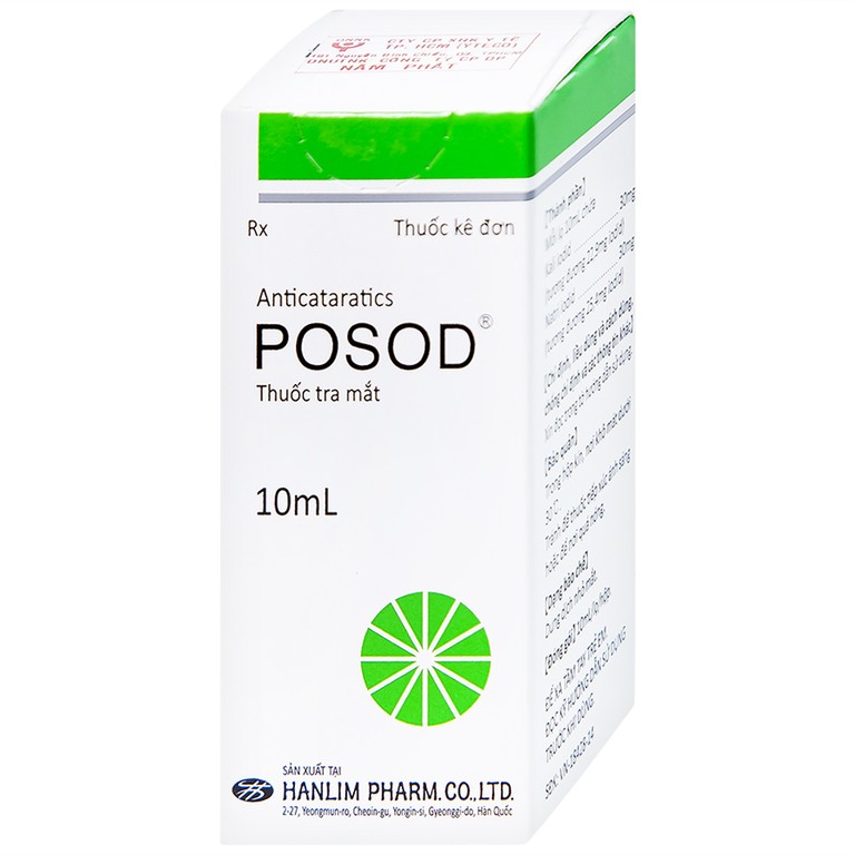 Thuốc tra mắt Posod Hanlim dùng cho bệnh bị đục, xuất huyết pha lê thể, cận thị (10ml)