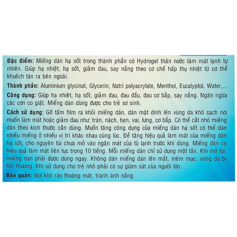 Miếng dán hạ sốt Sakura Tanaphar hạ nhiệt, hạ sốt, giảm đau (3 gói)