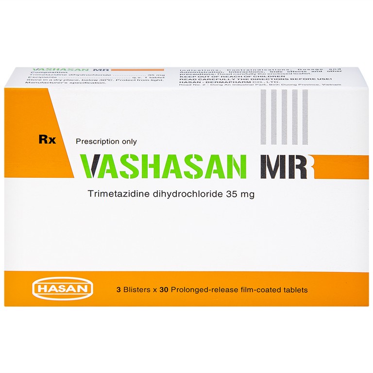 Thuốc Vashasan MR 35 Hasan điều trị đau thắt ngực (3 vỉ x 30 viên)