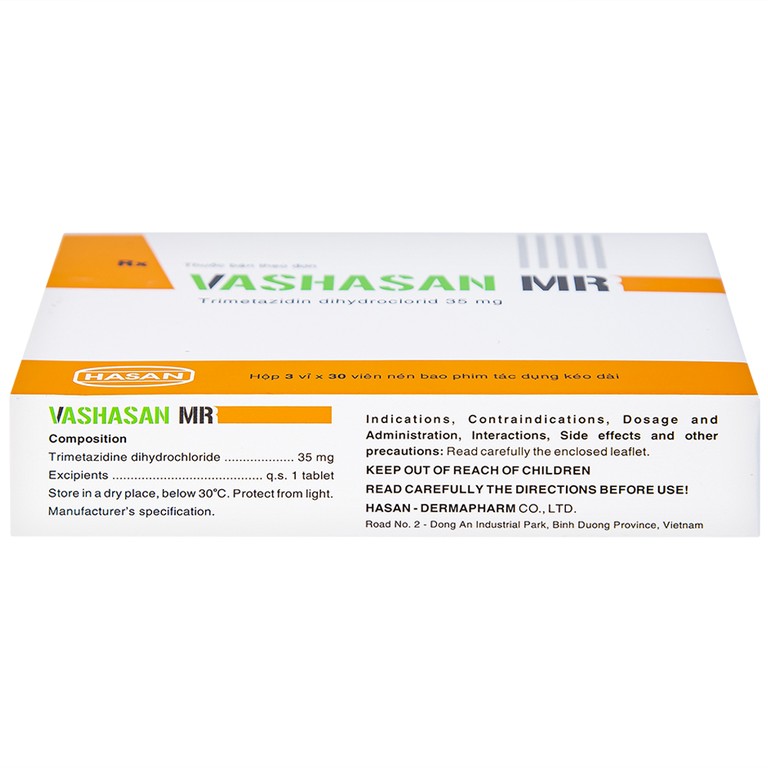 Thuốc Vashasan MR 35 Hasan điều trị đau thắt ngực (3 vỉ x 30 viên)