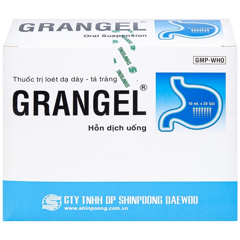 Hỗn dịch uống Grangel Shinpoong Deawoo điều trị viêm loét dạ dày - tá tràng cấp, mạn tính (20 gói)