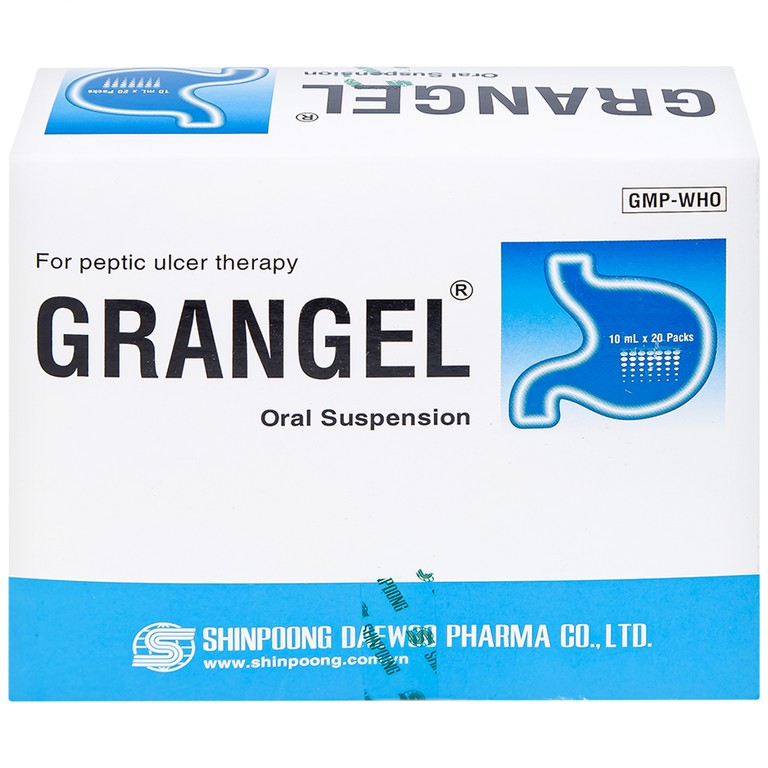 Hỗn dịch uống Grangel Shinpoong Deawoo điều trị viêm loét dạ dày - tá tràng cấp, mạn tính (20 gói)