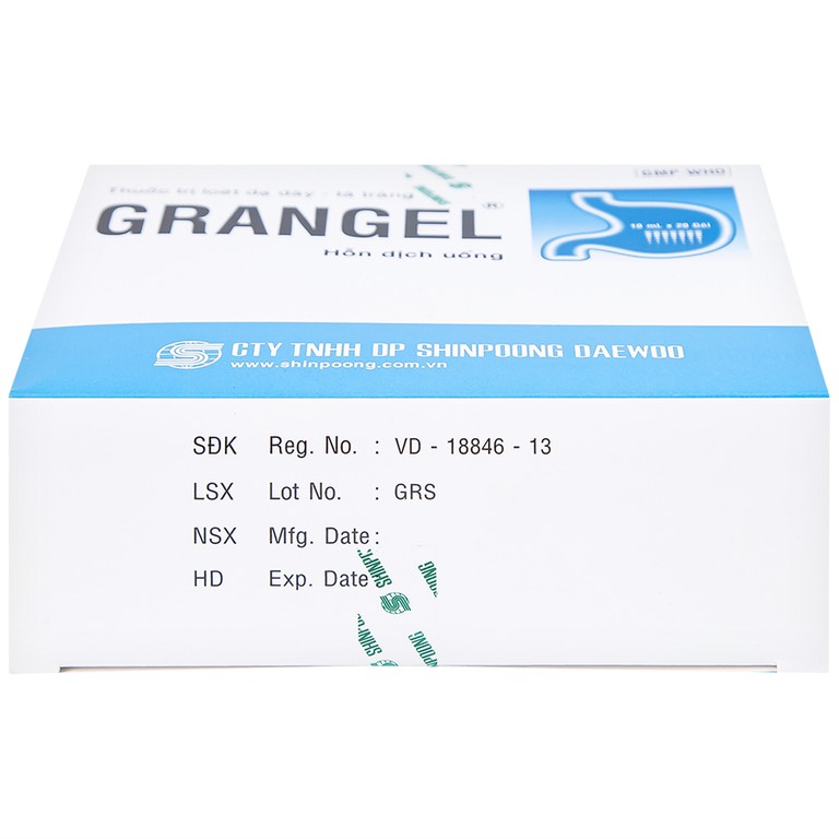 Hỗn dịch uống Grangel Shinpoong Deawoo điều trị viêm loét dạ dày - tá tràng cấp, mạn tính (20 gói)