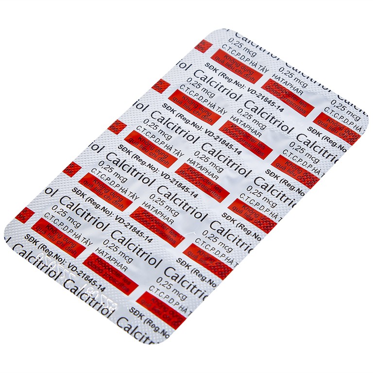 Thuốc Calcitriol Hà Tây điều trị loãng xương (3 vỉ x 10 viên)