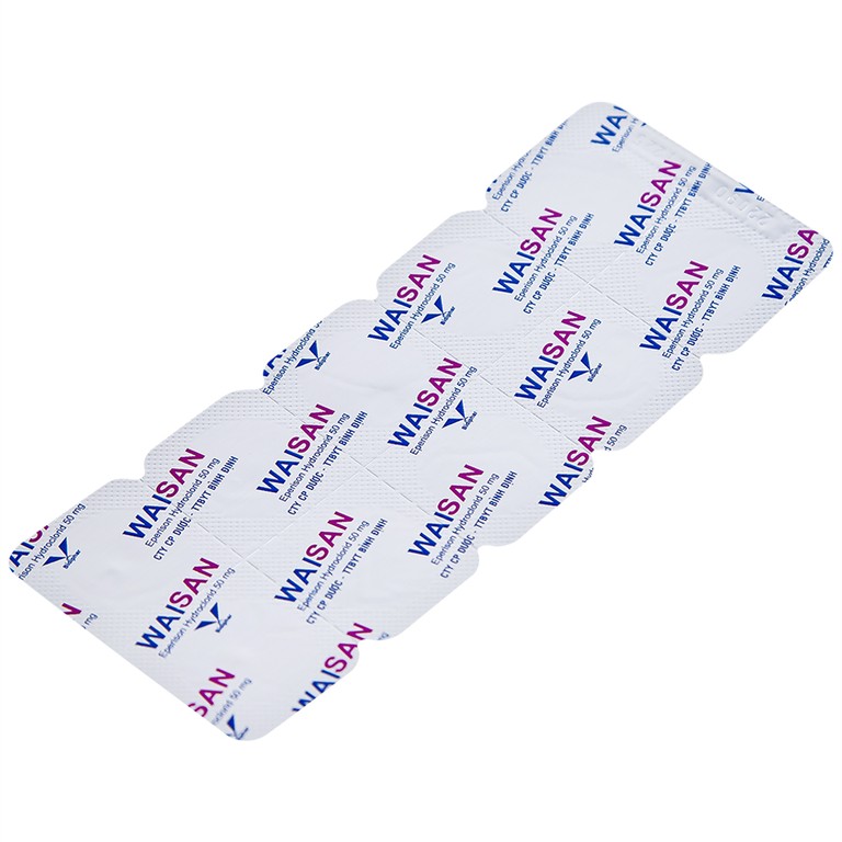 Thuốc Waisan 50mg Bidiphar cải thiện triệu chứng tăng trương lực cơ (10 vỉ x 10 viên) 