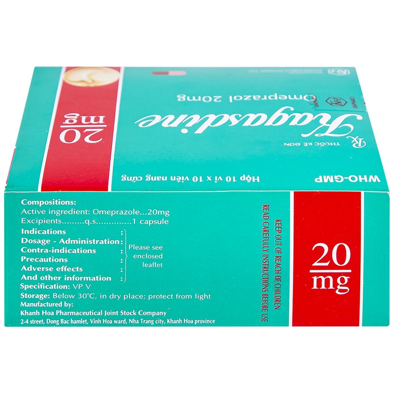 Viên nang Kagasdine 20mg Khapharco điều trị loét dạ dày, tá tràng (10 vỉ x 10 viên)