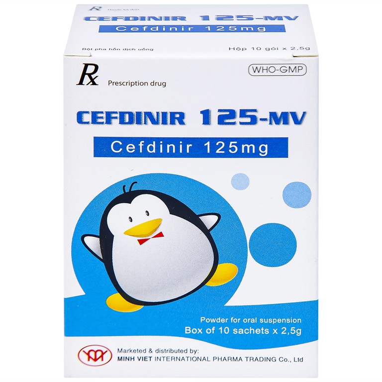 Bột pha hỗn dịch uống Cefdinir 125 - MV USP điều trị nhiễm khuẩn (10 gói)