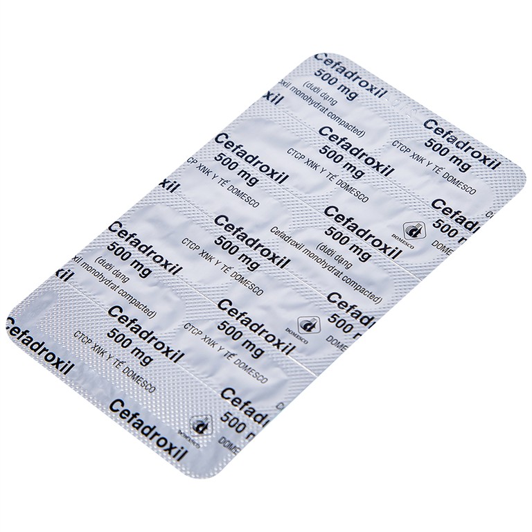 Thuốc Cefadroxil 500mg Domesco điều trị nhiễm khuẩn (2 vỉ x 10 viên)