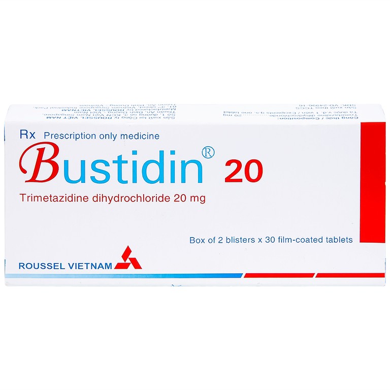 Thuốc Bustidin 20 Roussel điều trị đau thắt ngực ổn định (2 vỉ x 30 viên)