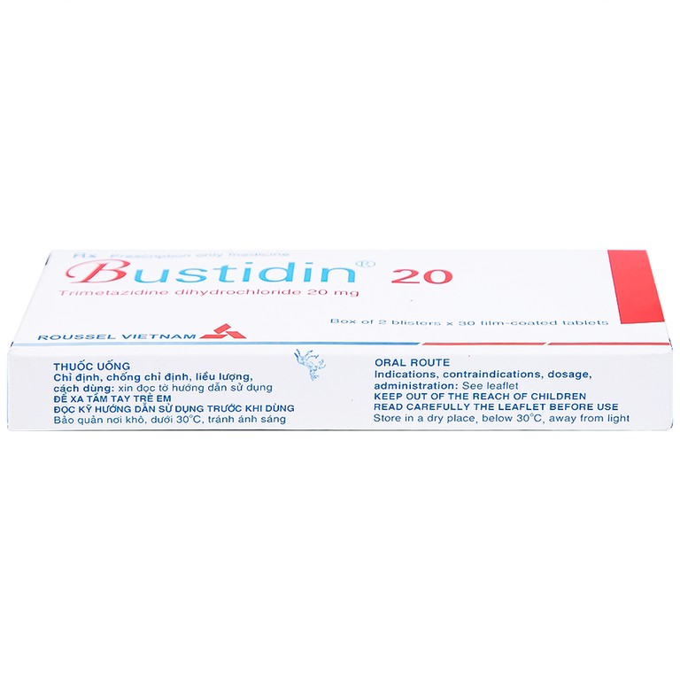 Thuốc Bustidin 20 Roussel điều trị đau thắt ngực ổn định (2 vỉ x 30 viên)