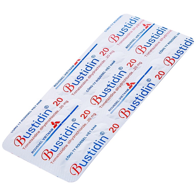 Thuốc Bustidin 20 Roussel điều trị đau thắt ngực ổn định (2 vỉ x 30 viên)