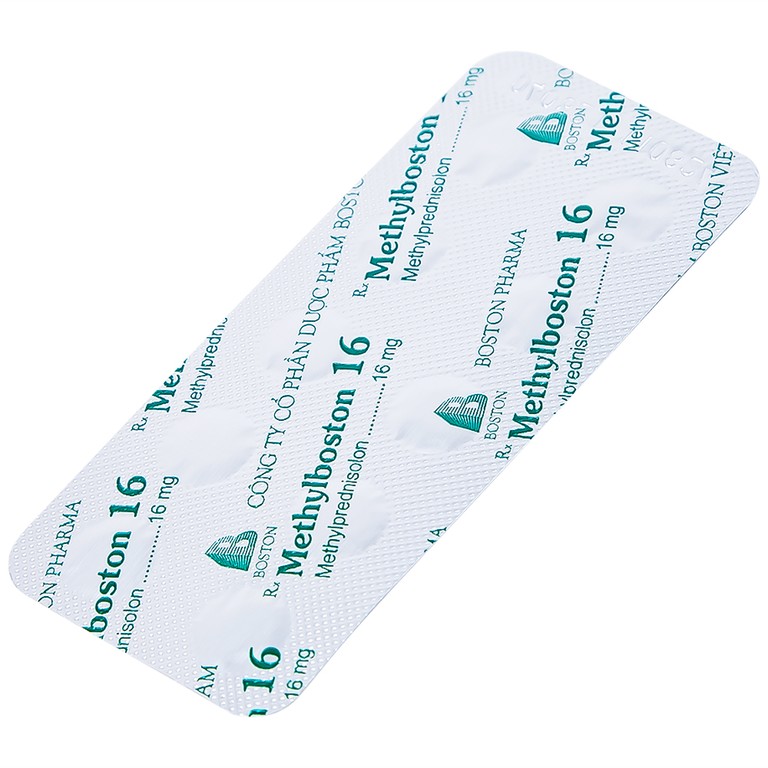 Thuốc Methylboston 16 Boston kháng viêm, điều trị suy tuyến thượng thận, viêm khớp, lupus ban đỏ (3 vỉ x 10 viên)