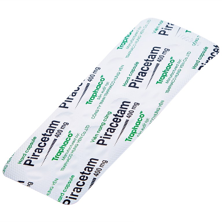 Viên nang cứng Piracetam 400mg Traphaco điều trị triệu chứng chóng mặt, suy giảm trí nhớ (6 vỉ x 10 viên) 