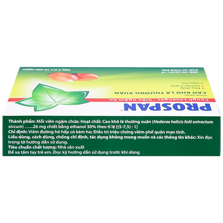 Viên ngậm ho Prospan Engelhard điều trị viêm đường hô hấp cấp (2 vỉ x 10 viên)
