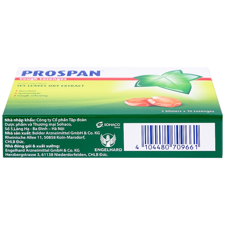 Viên ngậm ho Prospan Engelhard điều trị viêm đường hô hấp cấp (2 vỉ x 10 viên)