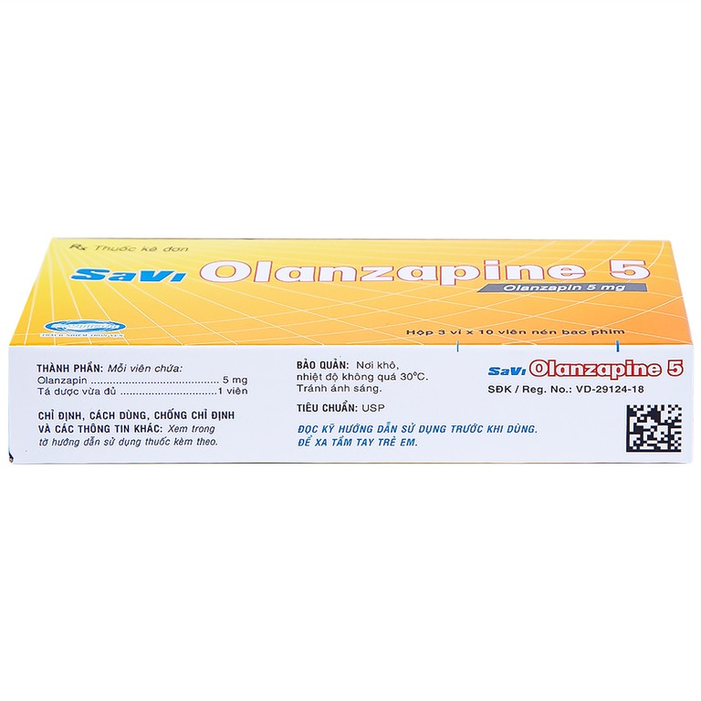 Thuốc Savi Olanzapine 5 điều trị bệnh tâm thần phân liệt (3 vỉ x 10 viên) 