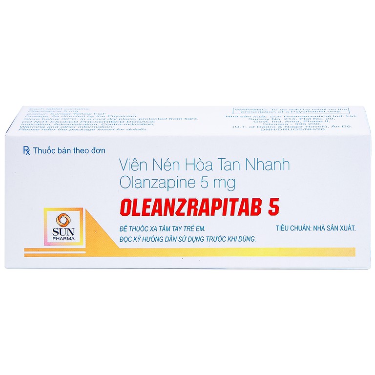 Viên nén Oleanzrapitab 5 Sun Pharma điều trị bệnh tâm thần phân liệt (5 vỉ x 10 viên)