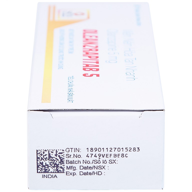 Viên nén Oleanzrapitab 5 Sun Pharma điều trị bệnh tâm thần phân liệt (5 vỉ x 10 viên)