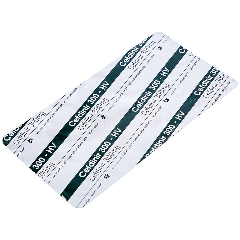 Thuốc Cefdinir 300 - HV USP điều trị nhiễm khuẩn (2 vỉ x 10 viên)