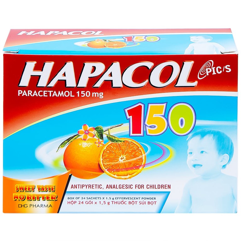 Bột Hapacol 150 DHG giảm đau, hạ sốt (24 gói)