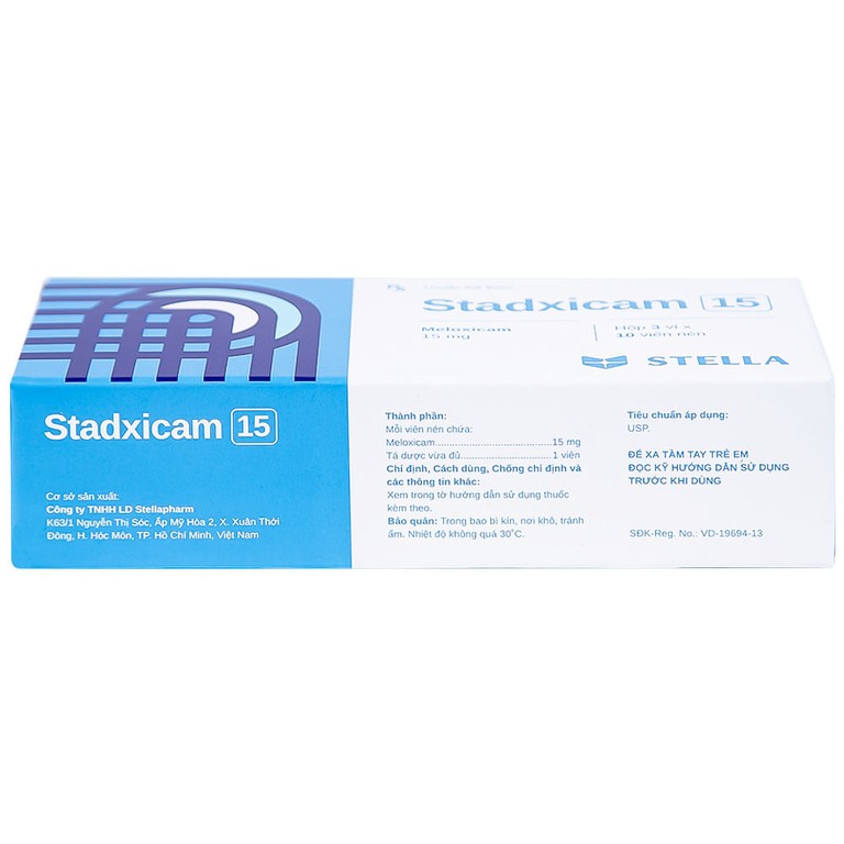 Thuốc Stadxicam 15 Stella điều trị thoái hóa khớp, viêm khớp dạng thấp (3 vỉ x 10 viên)