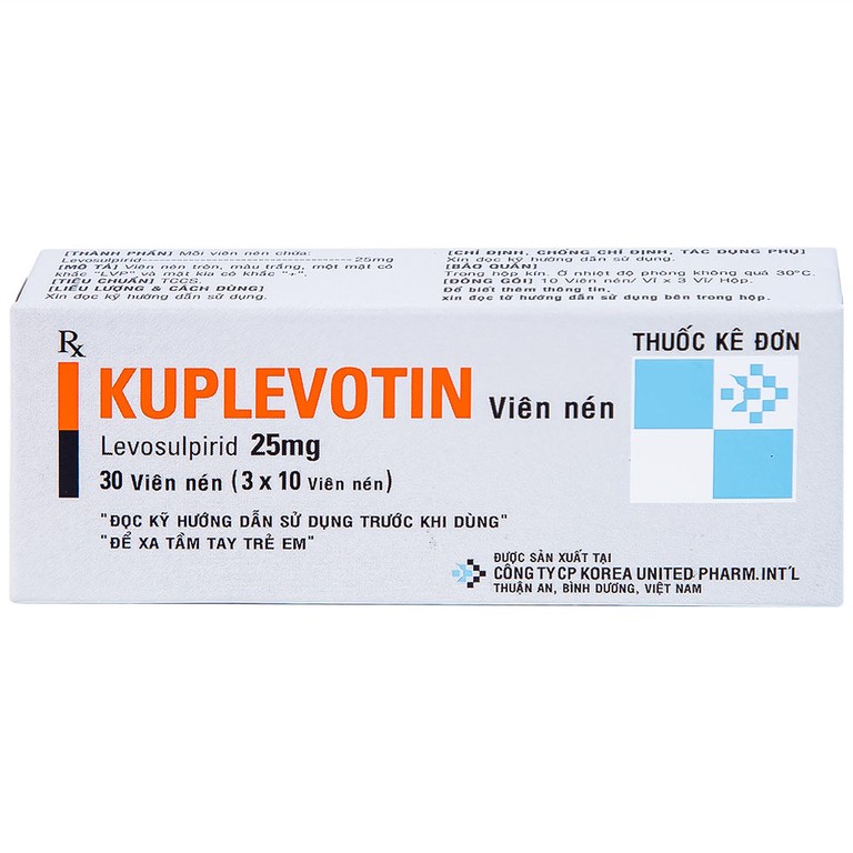 Viên nén Kuplevotin 25mg Korea United điều trị rối loạn tiêu hóa, trướng bụng (3 vỉ x 10 viên) 