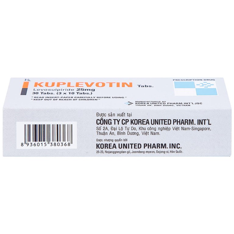 Viên nén Kuplevotin 25mg Korea United điều trị rối loạn tiêu hóa, trướng bụng (3 vỉ x 10 viên) 