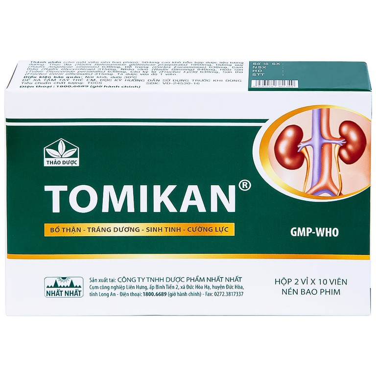 Thuốc Tomikan Nhất Nhất bổ thận, tráng dương, sinh tinh (2 vỉ x 10 viên)