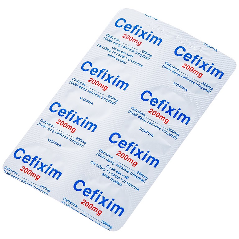 Thuốc Cefixim 200mg Vidipha điều trị nhiễm khuẩn (1 vỉ x 10 viên)