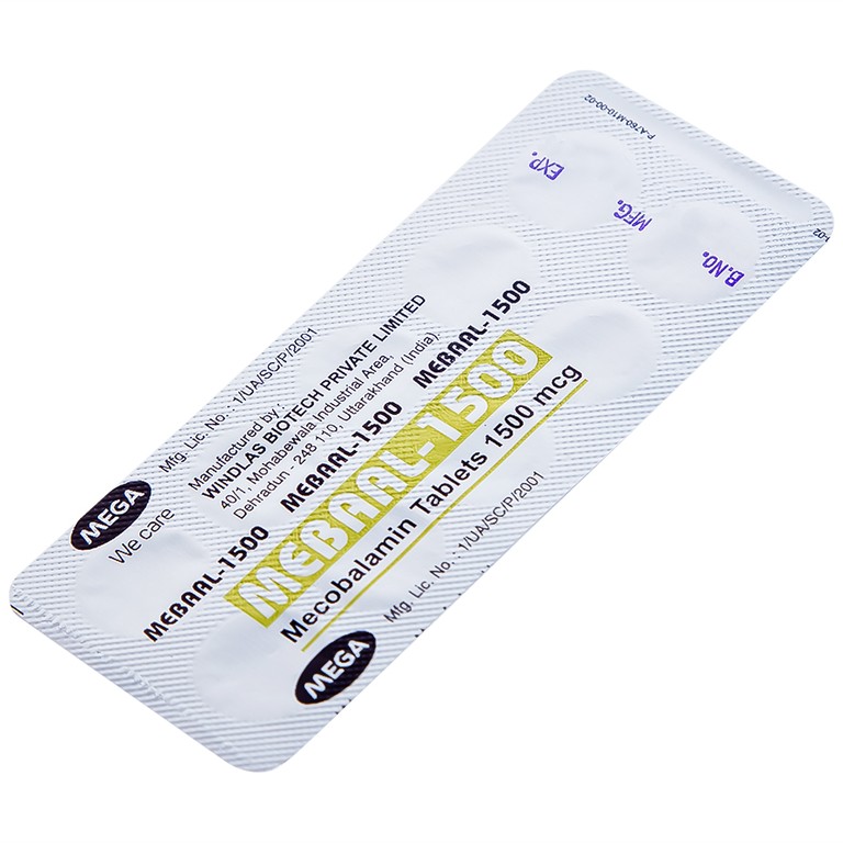 Viên nén Mebaal-1500 MEGA We Care điều trị các bệnh lý thần kinh ngoại biên (3 vỉ x 10 viên) 