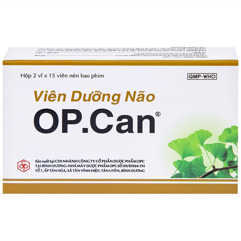 Viên dưỡng não O.P.CAN OPC điều trị giảm trí nhớ, kém tập trung, thiểu năng tuần hoàn não (2 vỉ x 15 viên) 
