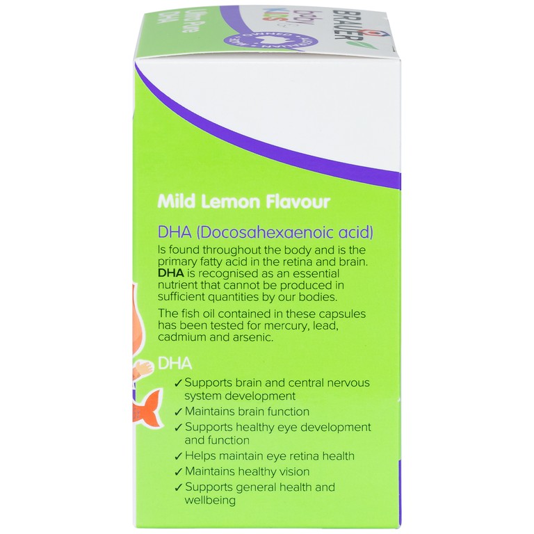 Viên nhai Brauer Baby & Kids Ultra Pure DHA hỗ trợ phát triển não bộ, sức khỏe cho mắt (60 viên)