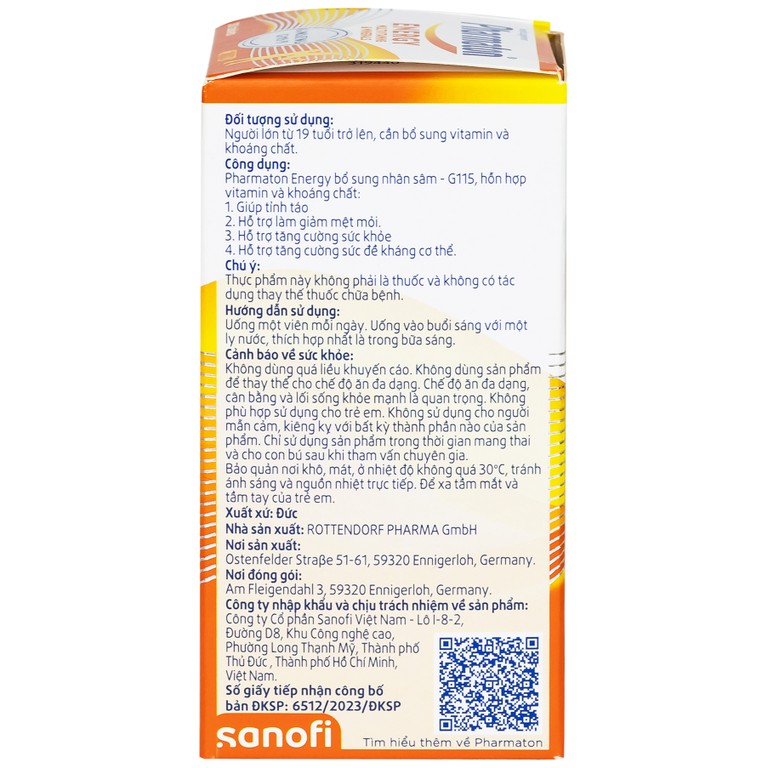 Viên uống Pharmaton Energy hỗn hợp vitamin và khoáng chất giúp tỉnh táo, hỗ trợ giảm mệt mỏi (30 viên)