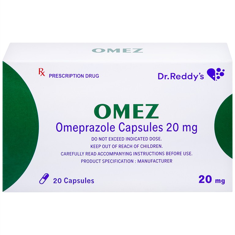 Viên nang cứng Omez 20mg Dr.Reddy's điều trị và dự phòng tái phát loét tá tràng (2 vỉ x 10 viên)