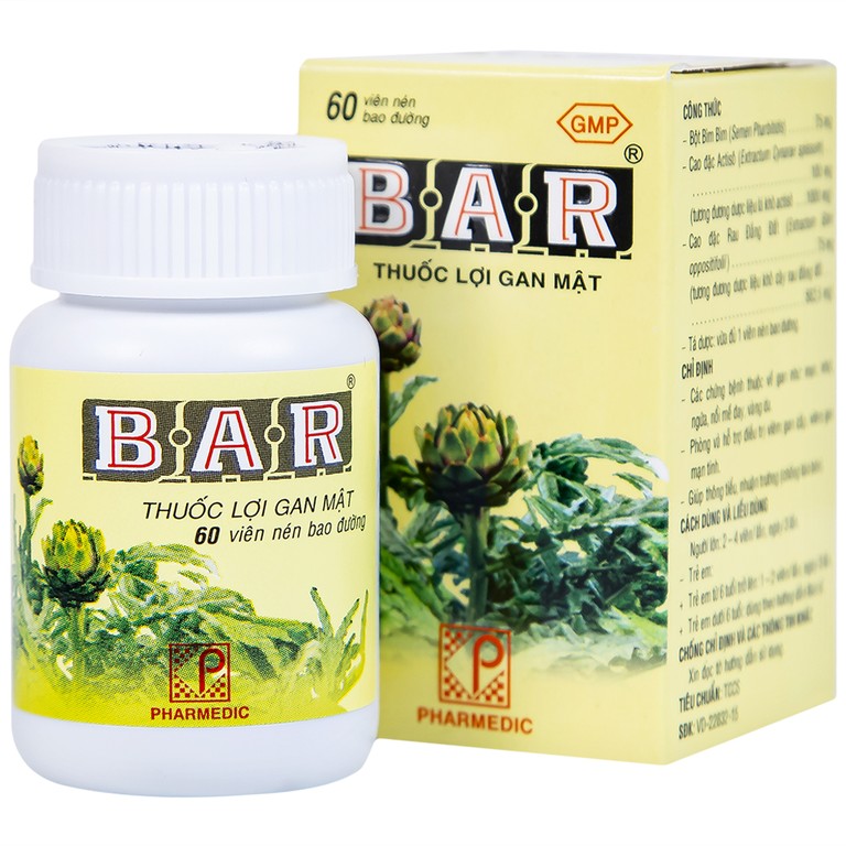 Thuốc lợi gan mật Bar Pharmedic điều trị các bệnh về gan (60 viên)