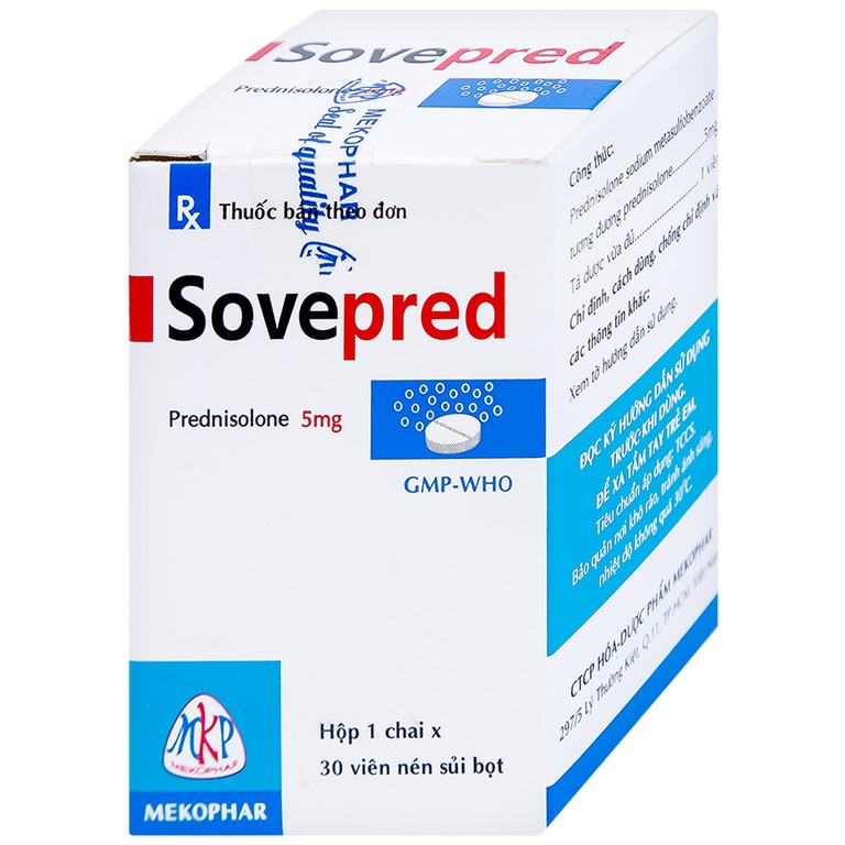 Viên sủi Sovepred Mekophar điều trị viêm khớp dạng thấp, lupus ban đỏ toàn thân (30 viên) 